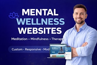 design mental wellness website, guided meditation website, mindfulness website