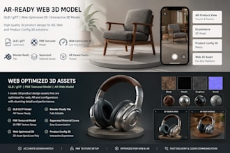 do 3d product design with ar web model and website product 3d configurator
