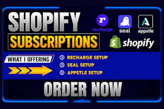 setup shopify subscriptions using recharge, seal, appstle