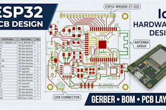 design esp32 and iot pcb for smart watch