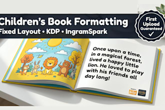 fixed layout children book formatting for kindle KDP and print