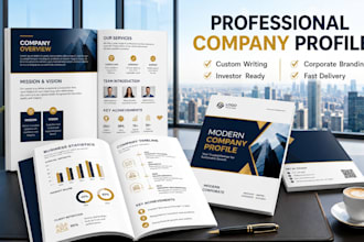 create a professional company profile for startups, businesses, and corporations
