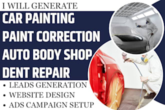 generate car painting, auto body shop, dent repair, and paint correction lead