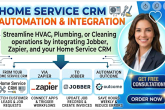 build home service CRM automation for hvac plumbing or cleaning jobber zapier