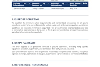 write bilingual technical sops and regulatory compliance documents en es