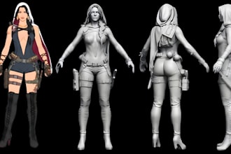convert 2d character image to 3d model anime  figuring toy for 3d printing