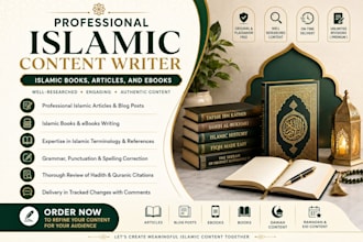 write islamic content for blogs, websites, and books
