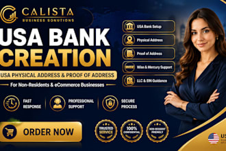 provide USA bank account setup and physical address for non residents