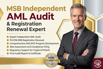 perform your crypto msb independent aml audit and fincen registration renewal