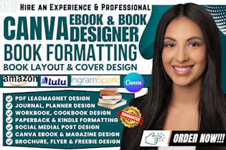 canva ebook redesign, canva social post design journal layout and cover design