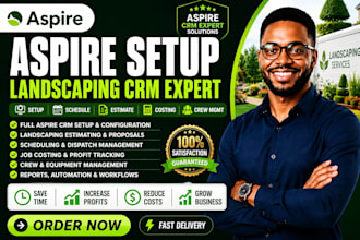 aspire setup landscaping crm estimating scheduling job costing crew management