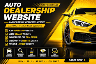 design car dealership website with vehicle inventory and listing