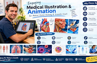 create engaging illustration and animation for medical, human anatomy,scientific
