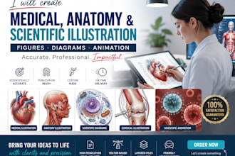 create medical, anatomy, scientific illustration, figures, diagram and animation