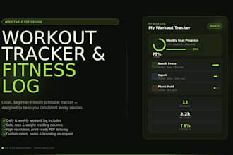 design a beginner friendly printable workout planner and fitness journal