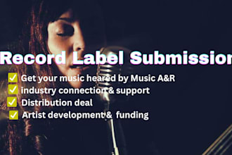 handle your music submission to record labels and industry anr teams
