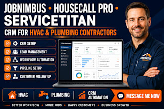 setup jobnimbus housecall pro servicetitan CRM for hvac plumbing contractors