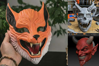 sculpt 3d mask 3d helmet cosplay armor 3d print and paint mask cosplay mask