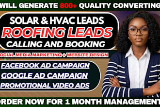 get 800 roofing leads, solar installation leads, hvac leads google ads facebook