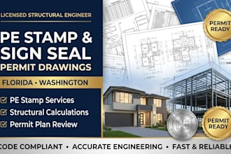structural engineer permit plans sign seal and pe stamp service