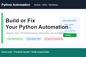 build or fix a python automation script