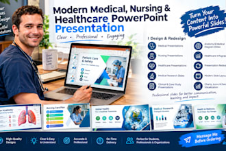 design or redesign modern medical, nursing, healthcare, powerpoint presentation