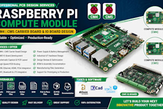 design pcb for raspberry pi compute module cm4 cm5, carrier board, cm5 io board