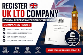 register UK ltd company for non residents, foreign entrepreneurs companies house