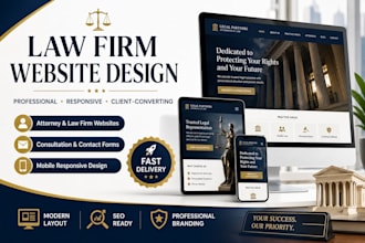 design a law firm website for attorneys, legal services and notary businesses