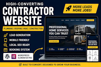 design plumbing roofing, hvac, contractor, cleaning, solar, construction website