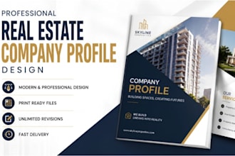 design a modern real esttae company profile, brochure, and portfolio design