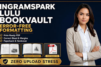 format your book for ingramspark, lulu or bookvault print publishing