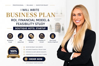 write business plan ROI financial model feasibility study boutique hotel startup