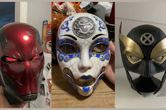 sculpt custom 3d mask 3d helmet mask cosplay costume armor mask stl for printing