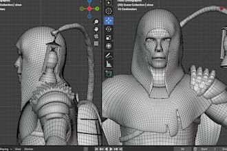 model 3d game character, vrm model, texturing, 3d asset, ue rig, and animation