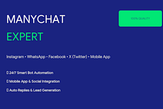 set up manychat chatbot automation for instagram, facebook, and whatsapp