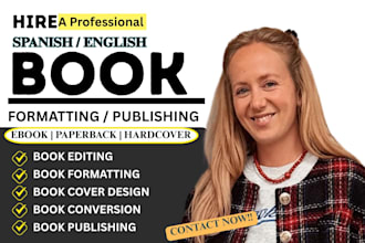 format your spanish book for amazon KDP and ingramspark paperback publishing