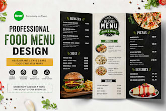 design editable restaurant menu design modern menu design for your restaurant