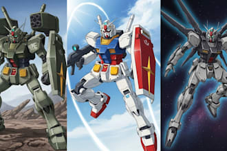 draw gundam, transformer, robot, armor, mecha