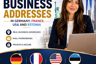 provide virtual  business addresses in germany france USA and estonia