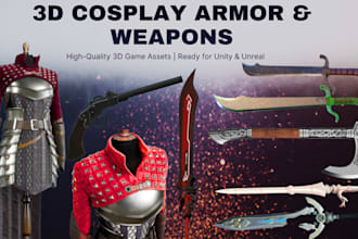 design 3d cosplay weapons, wearable armor, game weapon and printable stl files