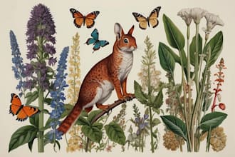 draw high quality animal, insect, and botanical art