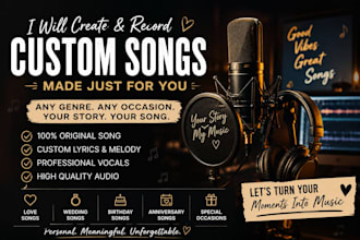 create and record custom song for any genre any occasion custom vocal