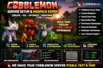 custom minecraft modpack forge, minecraft plugin, fabric cobblemon, peper server