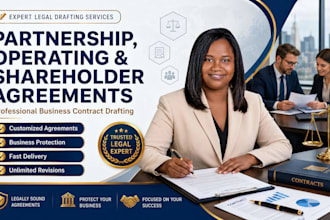 draft llc operating agreement, partnership agreement, shareholder agreement