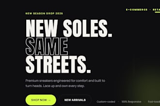 design a modern responsive one page website or landing page