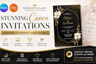 design editable canva invitation design for etsy store