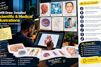 draw detailing scientific, medical, nursing and anatomy diagram or illustration