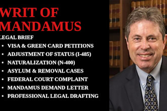 write a writ of mandamus to force a decision on your stalled green card petition