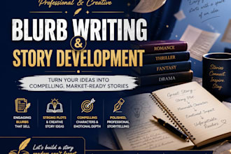 help in writing your story blurb and romance story book development